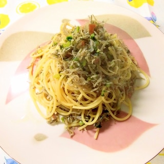 ちりめんじゃこと梅干しのパスタ